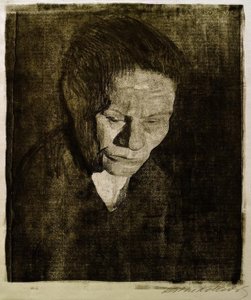 Obniżona głowa kobiety autorstwa Käthe Kollwitz