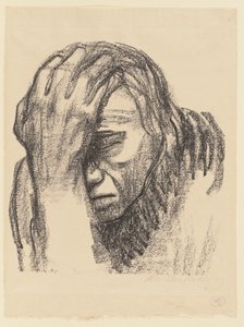 Zamyślona kobieta autorstwa Käthe Kollwitz