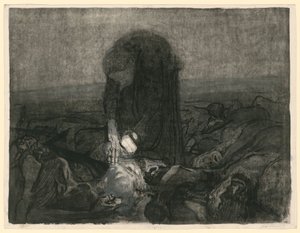 Pole bitwy (arkusz 6 z „Wojny chłopskiej”, wersja 2) autorstwa Käthe Kollwitz
