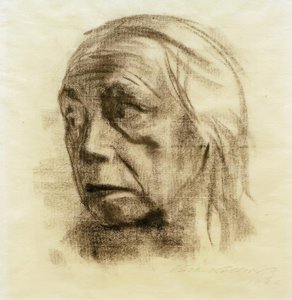 Autoportret w widoku trzech czwartych po lewej stronie autorstwa Käthe Kollwitz