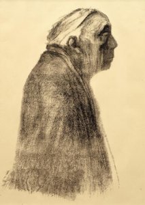 Autoportret z profilu po prawej stronie autorstwa Käthe Kollwitz