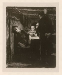 Śmierć (arkusz 2 z „Buntu tkaczy”, stan 2) autorstwa Käthe Kollwitz