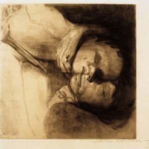 Śmierć, żona i dziecko autorstwa Käthe Kollwitz