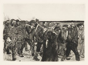 Weberzug (Marsz tkaczy) autorstwa Käthe Kollwitz