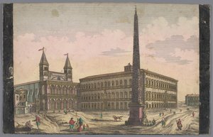 Widok na Piazza di San Giovanni in Laterano w Rzymie Widok na Place de St Lean de Lateran (tytuł na obiekcie) autorstwa Kaiserlich Franziskische Akademie