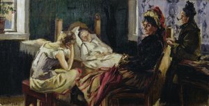 Wizyta u Pacjenta (olej na płótnie)