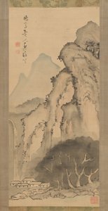 Krajobraz z wodospadem, ca. 1817. autorstwa Kameda Bosai
