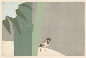 Bambus na śniegu, 1909 (drewnodruk) autorstwa Kamisaka Sekka