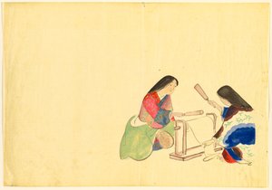Kwiaty stu światów (Momoyogusa): Fulling Silk (Uchiginu) autorstwa Kamisaka Sekka
