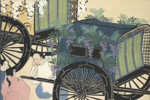 Hanazashi-guruma z Momoyo-gusa (Świat Rzeczy) t. II, wyd. 1909 (kolorowy drzeworyt blokowy) autorstwa Kamisaka Sekka