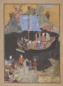 Folio z Khamsa (Kwintet) Amira Khusraw Dihlavi (zm. 1325); Uprowadzenie przez morze (FGA F1937.27) autorstwa Kamal ud Din Behzad