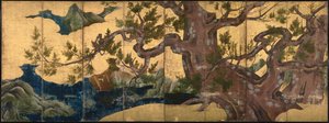 Cypress Tree Osiem składany parawan, 1590