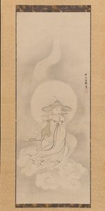 Jizo Bosatsu grający na flecie, połowa XVII wieku. autorstwa Kanō Tan’yū