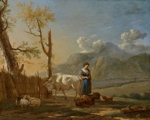 Pejzaż z pasterką autorstwa Karel Dujardin