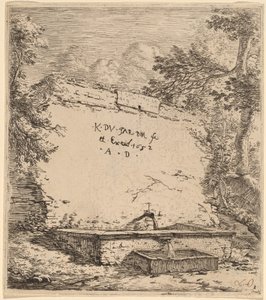 Strona tytułowa z Fontanną autorstwa Karel Dujardin