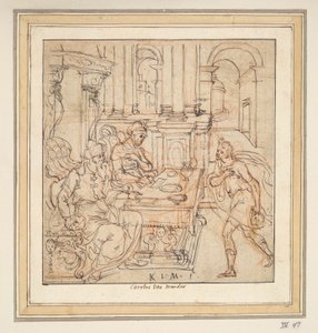 Syn marnotrawny żegna się z rodzicami [?] autorstwa Karel van Mander I