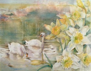 Łabędzie w Hurst autorstwa Karen Armitage