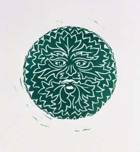 Zielony człowiek, 1998 (linoryt i papier)