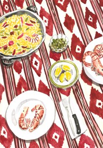 Hiszpańska paella autorstwa Karen Menzenbach