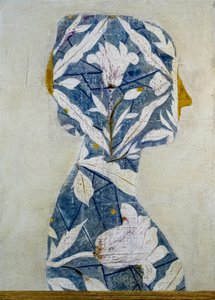 Elegancki profil kobiety w kwiatowym wzorze