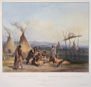 Rusztowanie pogrzebowe autorstwa Karl Bodmer