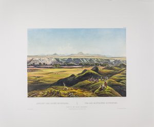 Tableau 44. Widok Gór Skalistych, Ameryka Bodmera, ok. 1836-43 (miedzioryt na papierze) autorstwa Karl Bodmer
