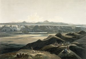 Widok Gór Skalistych, tablica 44 z tomu 2 "Podróży po wnętrzu Ameryki Północnej", rytował Sigismond Himely (1801-72) 1844 (akwatinta) autorstwa Karl Bodmer