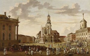 Stary rynek Poczdamu i kościół św. Mikołaja| autorstwa Karl Christian Wilhelm Baron