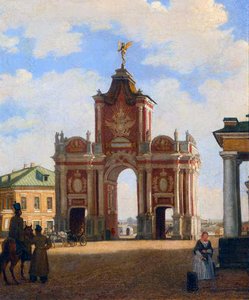 Czerwona Brama w Moskwie, 1844 autorstwa Karl Fridrikh Petrovich Bodri