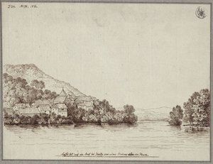 Widok wsi w pobliżu Grazu z mostu na Murze autorstwa Karl Friedrich Schinkel