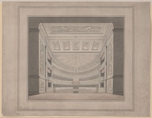 Berlin. Schauspielhaus na Gendarmenmarkt, widownia autorstwa Karl Friedrich Schinkel