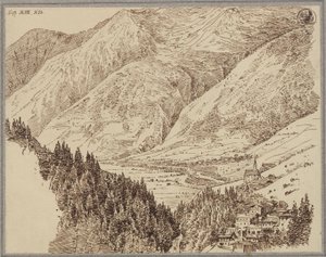 Dolina Gastein z Wildbadem autorstwa Karl Friedrich Schinkel