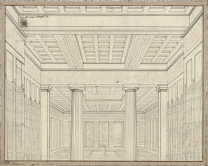 Dydona. Opera Bernharda Kleina. Projekt 3. dekoracji. Komnata w pałacu autorstwa Karl Friedrich Schinkel