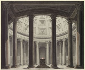 Westalka. Opera Gasparego Spontiniego. Projekt 2. dekoracji. Widok wnętrza świątyni Westy autorstwa Karl Friedrich Schinkel
