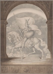Jeździec konny w pełnej zbroi / Geniusz Prus jako rycerz autorstwa Karl Friedrich Schinkel