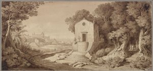 Mała kaplica zbudowana z lawy w pobliżu Giarre na Etnie autorstwa Karl Friedrich Schinkel