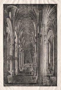 Wnętrze katedry św. Szczepana w Wiedniu autorstwa Karl Friedrich Schinkel
