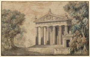 Ifigenia w Taurydzie. Dramat Johanna Wolfganga von Goethego. Projekt dekoracji. Świątynia Diany autorstwa Karl Friedrich Schinkel