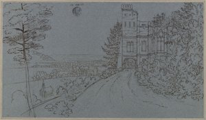 Köstritz. Sztuczna ruina w parku pałacowym (?) autorstwa Karl Friedrich Schinkel