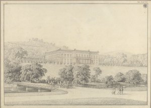 Kressendorf (Krzeszowice) koło Krakowa. Zamek. Widok perspektywiczny autorstwa Karl Friedrich Schinkel