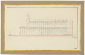 Przekrój podłużny katedry berlińskiej autorstwa Karl Friedrich Schinkel