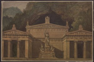 Olimpia. Opera Gasparego Spontiniego. Projekt 4. dekoracji. Świątynia Diany autorstwa Karl Friedrich Schinkel