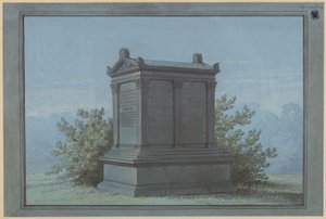 Sarkofag w formie świątyni - Belchau (Białochowo), dawniej powiat Graudenz (Powiat Grudziądzki), okręg rejencyjny Marienwerder (Województwo Kujawsko-Pomorskie). Projekt pomnika nagrobnego Klinggräf w formie małej świątyni z korynckimi pilastrami autorstwa Karl Friedrich Schinkel