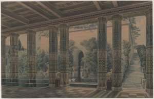 Pałac Orianda na Krymie. Antyczny projekt. Sala recepcyjna, ogród cesarski autorstwa Karl Friedrich Schinkel
