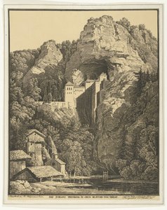Zamek Prediama między skałami Zamek Prediama w Crein XII Stund von Triest (tytuł na obiekcie) autorstwa Karl Friedrich Schinkel