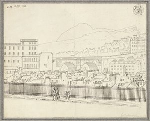 Widok Edynburga z mostem autorstwa Karl Friedrich Schinkel