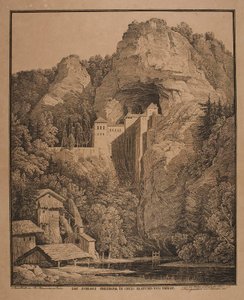 Zamek Predjama koło Triestu autorstwa Karl Friedrich Schinkel