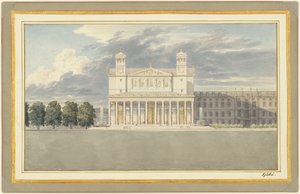 Fasada i otoczenie katedry w Berlinie autorstwa Karl Friedrich Schinkel