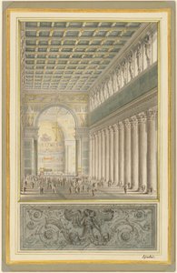 Nawa, apsyda i skrzyżowanie katedry w Berlinie autorstwa Karl Friedrich Schinkel