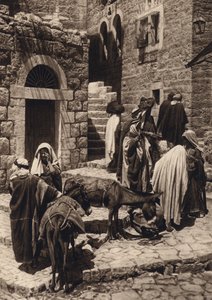 Betlejem, scena targowa (zdjęcie czarno-białe) autorstwa Karl Grober